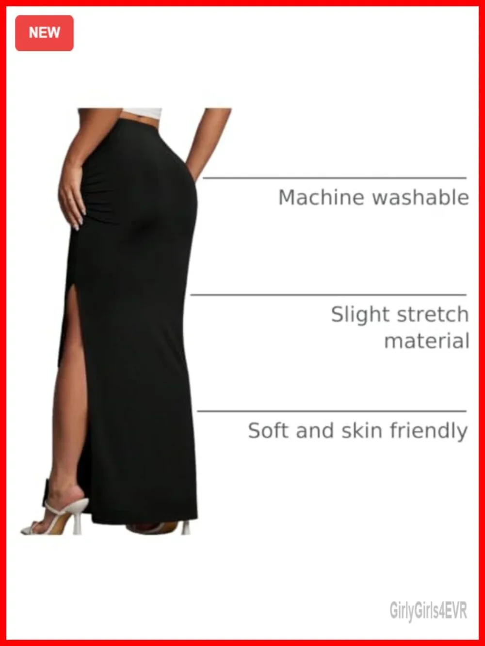 Women's High Waist Bodycon Maxi Skirt with Side Split Thigh